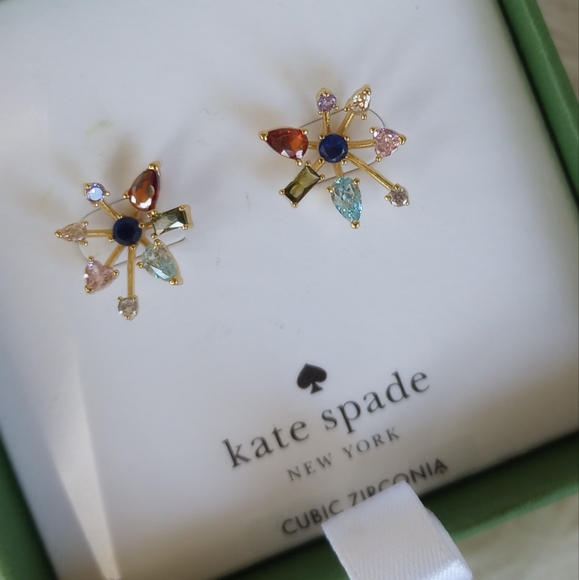 Kate Spade Cubic Zirconia Firework Floral Earrings - Picture 1 of 9